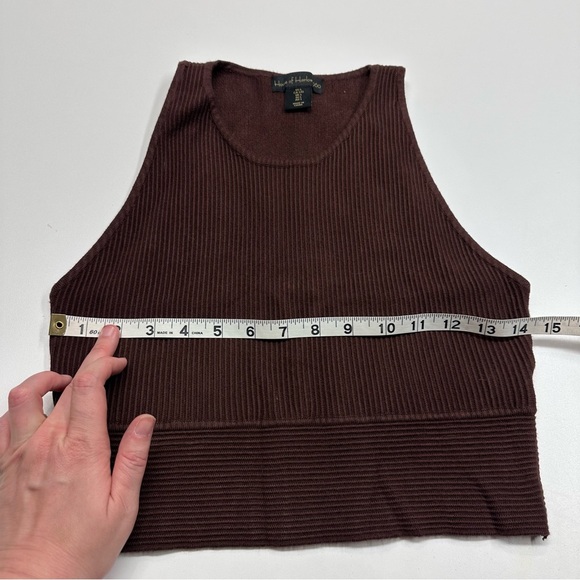 House of Harlow 1960 Brown Ribbed Tank Top Large - Picture 6 of 7